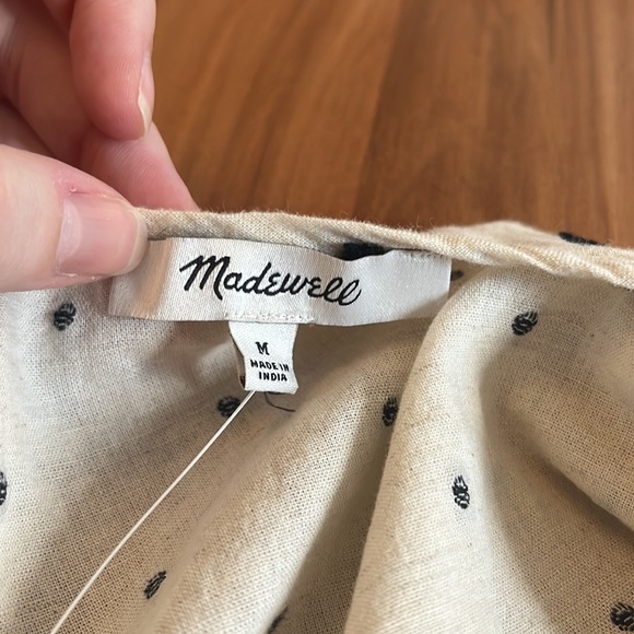 Madewell Tie-Back Puff-Sleeve Top in Clip Dot - Picture 6 of 9